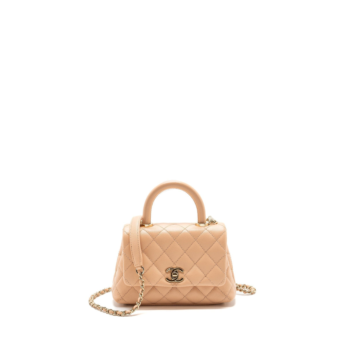 CHANEL MINI COCO HANDLE CAVIAR BEIGE LGHW