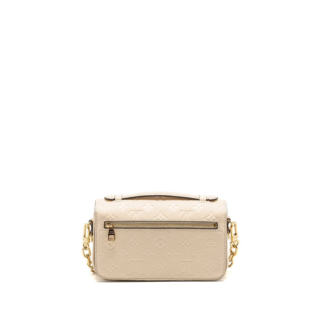 LOUIS VUITTON POCHETTE MÉTIS EAST WEST MONOGRAM EMPREINTE LEATHER CREAM GHW
