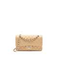 CHANEL MEDIUM CLASSIC DOUBLE FLAP BAG CAVIAR BEIGE SHW