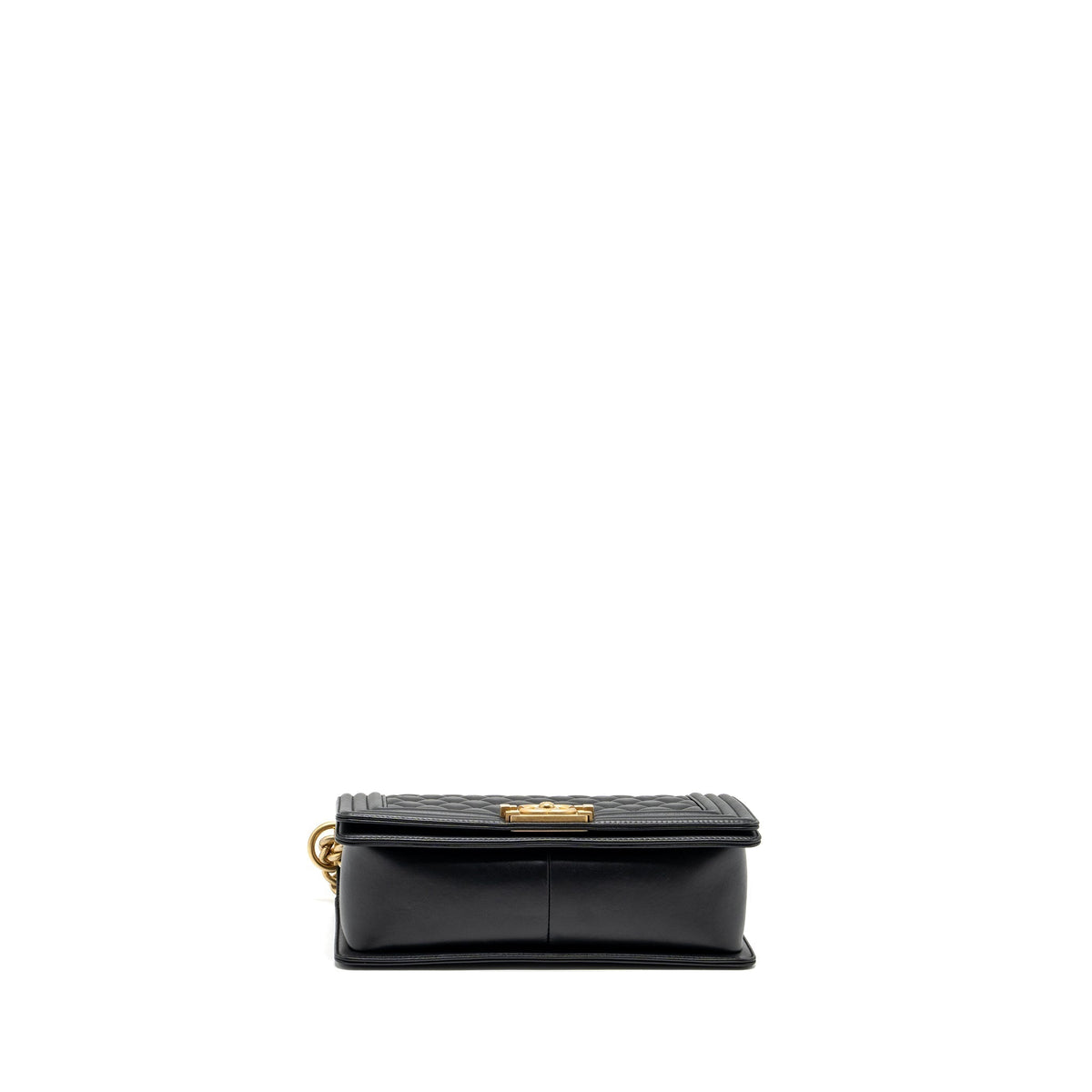 CHANEL MEDIUM BOY BAG SMOOTH CALFSKIN BLACK GHW (MICROCHIP)