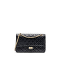 CHANEL LARGE 2.55 REISSUE FLAP BAG AGED CALFSKIN BLACK LGHW