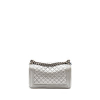 CHANEL MEDIUM BOY BAG LAMBSKIN SILVER SHW