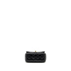 CHANEL PEARL CRUSH MINI SQUARE FLAP BAG LAMBSKIN BLACK GHW