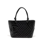CHANEL CAMBON LIGNE TOTE BAG CALFSKIN BLACK SHW