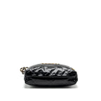 CHANEL SMALL 22 BAG GOLD LETTER SHINY CALFSKIN BLACK GHW (MICROCHIP)
