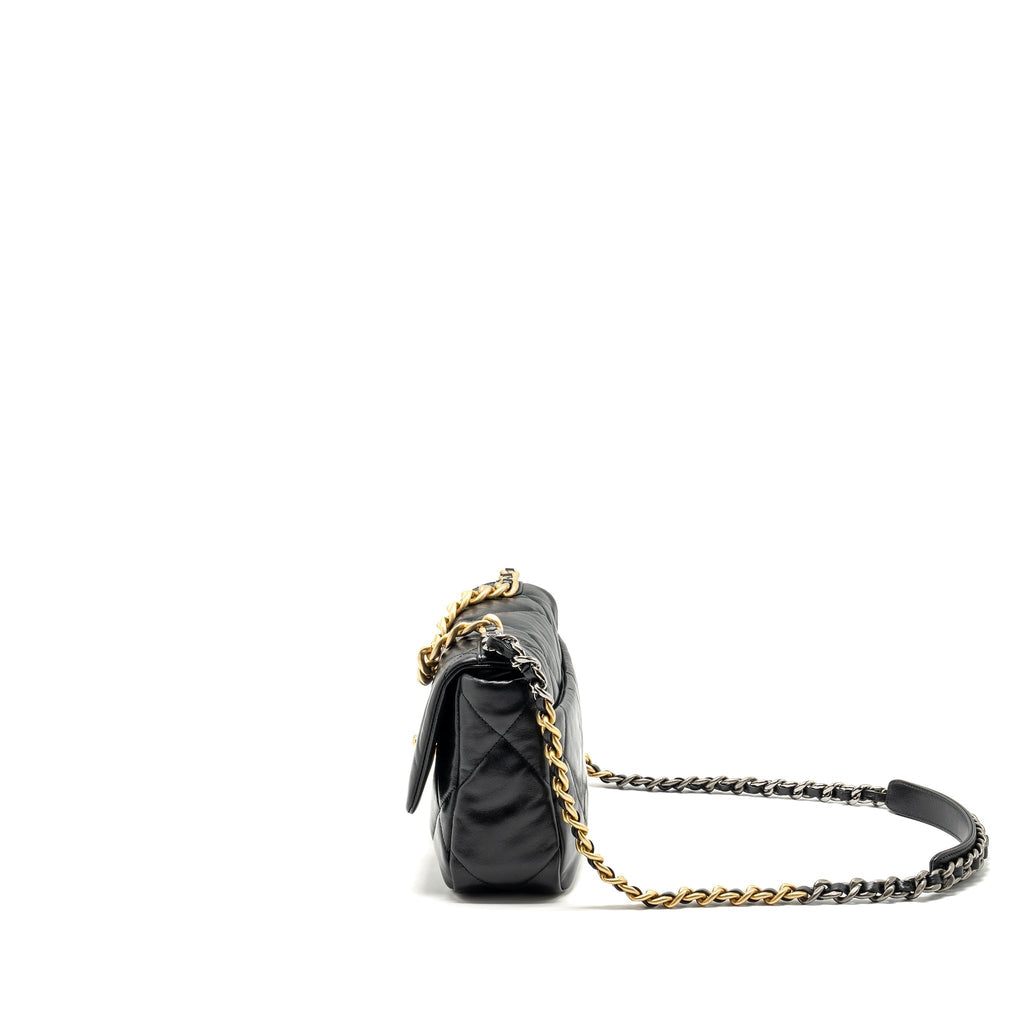 CHANEL SMALL 19 BAG GOATSKIN BLACK MULTICOLOUR HARDWARE