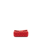 CHANEL MINI RECTANGULAR FLAP BAG TWEED RED LGHW (MICROCHIP)