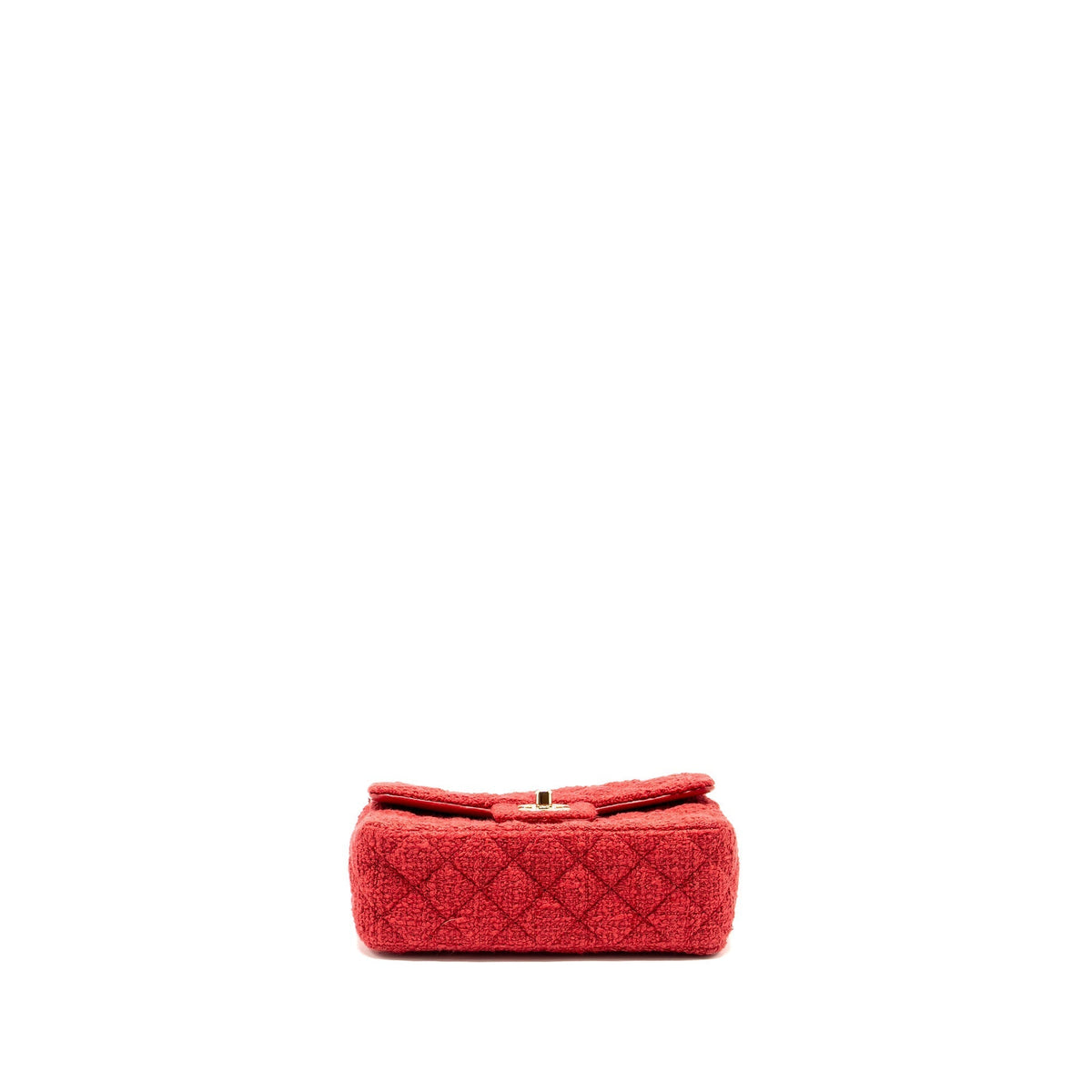CHANEL MINI RECTANGULAR FLAP BAG TWEED RED LGHW (MICROCHIP)