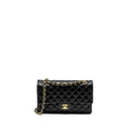 CHANEL MEDIUM CLASSIC DOUBLE FLAP BAG LAMBSKIN BLACK GHW