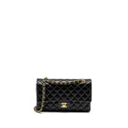 CHANEL MEDIUM CLASSIC DOUBLE FLAP BAG LAMBSKIN BLACK GHW