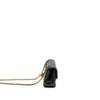 CHANEL PEARL CRUSH MINI RECTANGULAR FLAP BAG LAMBSKIN BLACK GHW (MICROCHIP)