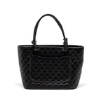 CHANEL CAMBON LIGNE TOTE BAG CALFSKIN BLACK SHW