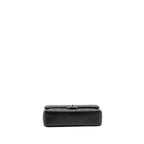 CHANEL MEDIUM CLASSIC DOUBLE FLAP BAG CAVIAR BLACK SHW (MICROCHIP)