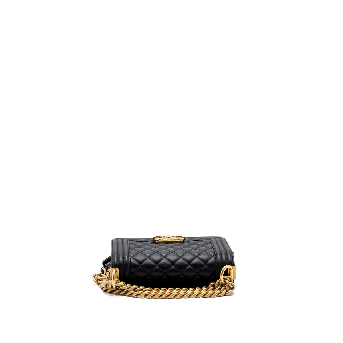 CHANEL SMALL BOY BAG CALFSKIN BLACK GHW