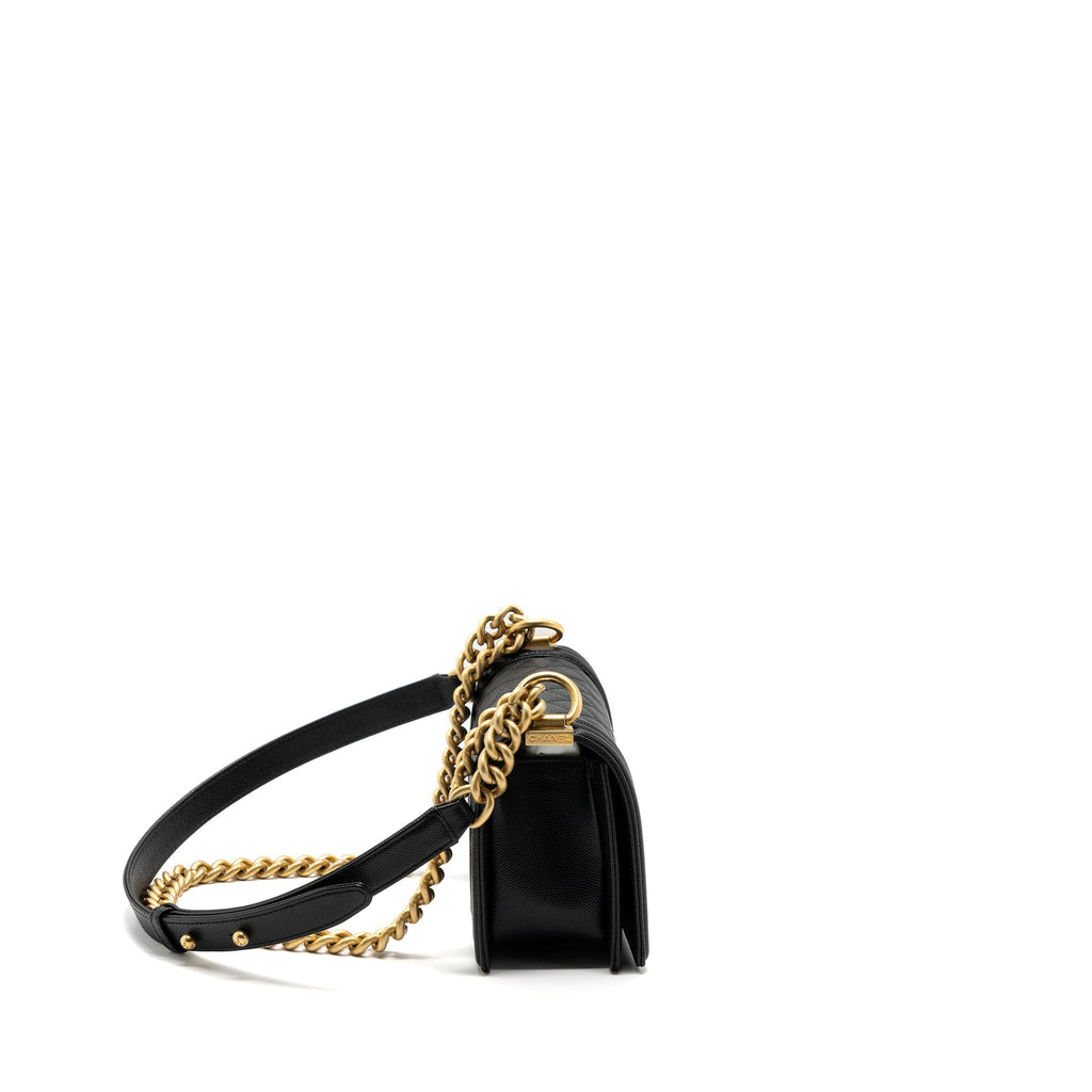 CHANEL SMALL BOY BAG CAVIAR BLACK GHW