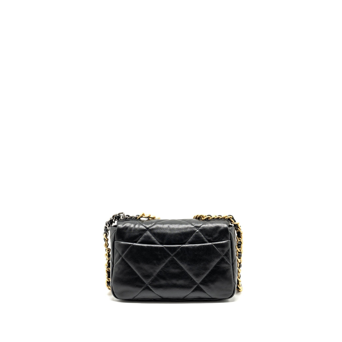CHANEL SMALL 19 BAG GOATSKIN BLACK MULTICOLOUR HARDWARE