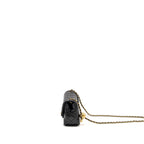 CHANEL PEARL CRUSH MINI SQUARE  FLAP BAG LAMBSKIN BLACK GHW (MICROCHIP)