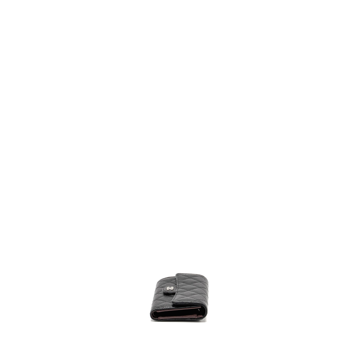 CHANEL CLASSIC FLAP WALLET CAVIAR BLACK SHW (MICROCHIP)