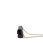 CHANEL PEARL CRUSH MINI RECTANGULAR FLAP BAG LAMBSKIN BLACK GHW (MICROCHIP)