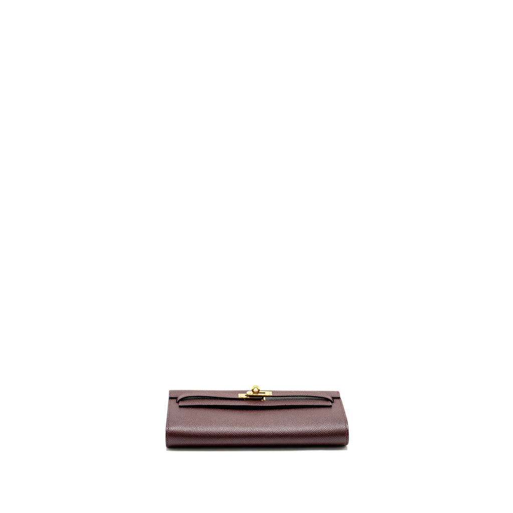 Hermes Kelly To Go Epsom Bordeaux GHW