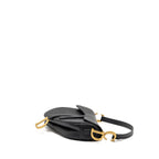 DIOR SADDLE BAG WITH STRAP GRAINED CALFSKIN BLACK GHW
