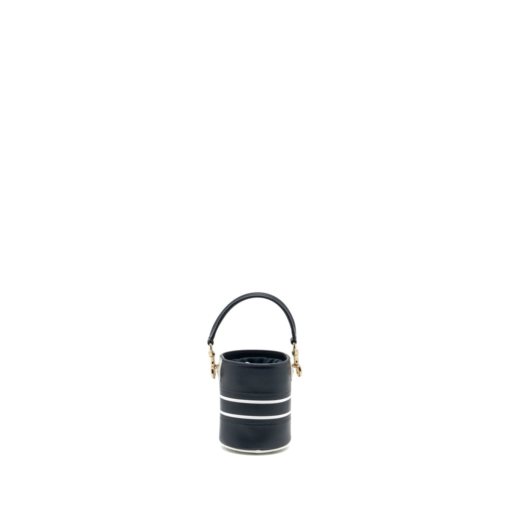 DIOR MICRO DIOR VIBE BUCKET BAG CALFSKIN BLUE/WHITE LGHW