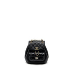 CHANEL 24P MINI DUMA BACKPACK CALFSKIN BLACK LGHW (MICROCHIP)