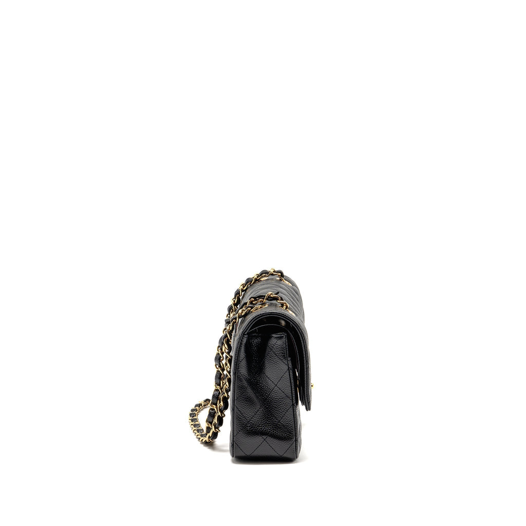 CHANEL MEDIUM CLASSIC DOUBLE FLAP BAG CAVIAR BLACK LGHW