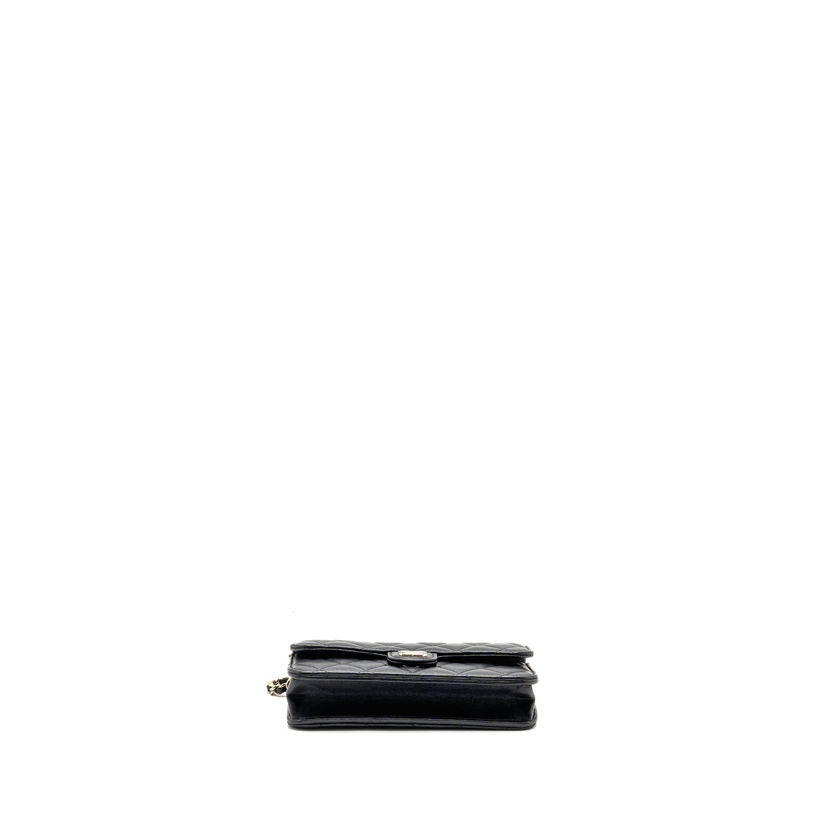Chanel Top Handle Flap Phone Holder with Chain Lambskin Black LGHW (Microchip)