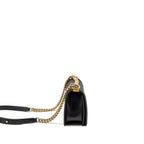 CHANEL MEDIUM BOY BAG CALFSKIN BLACK GHW (MICROCHIP)