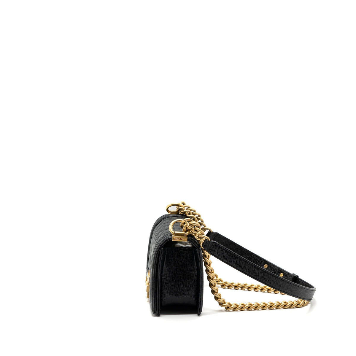 CHANEL SMALL BOY BAG CAVIAR BLACK GHW