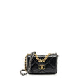 CHANEL SMALL 19 BAG GOATSKIN BLACK MULTICOLOUR HARDWARE