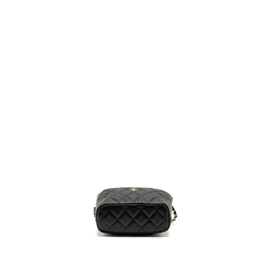 CHANEL QUILTED HOBO BAG CAVIAR BLACK GHW (MICROCHIP)