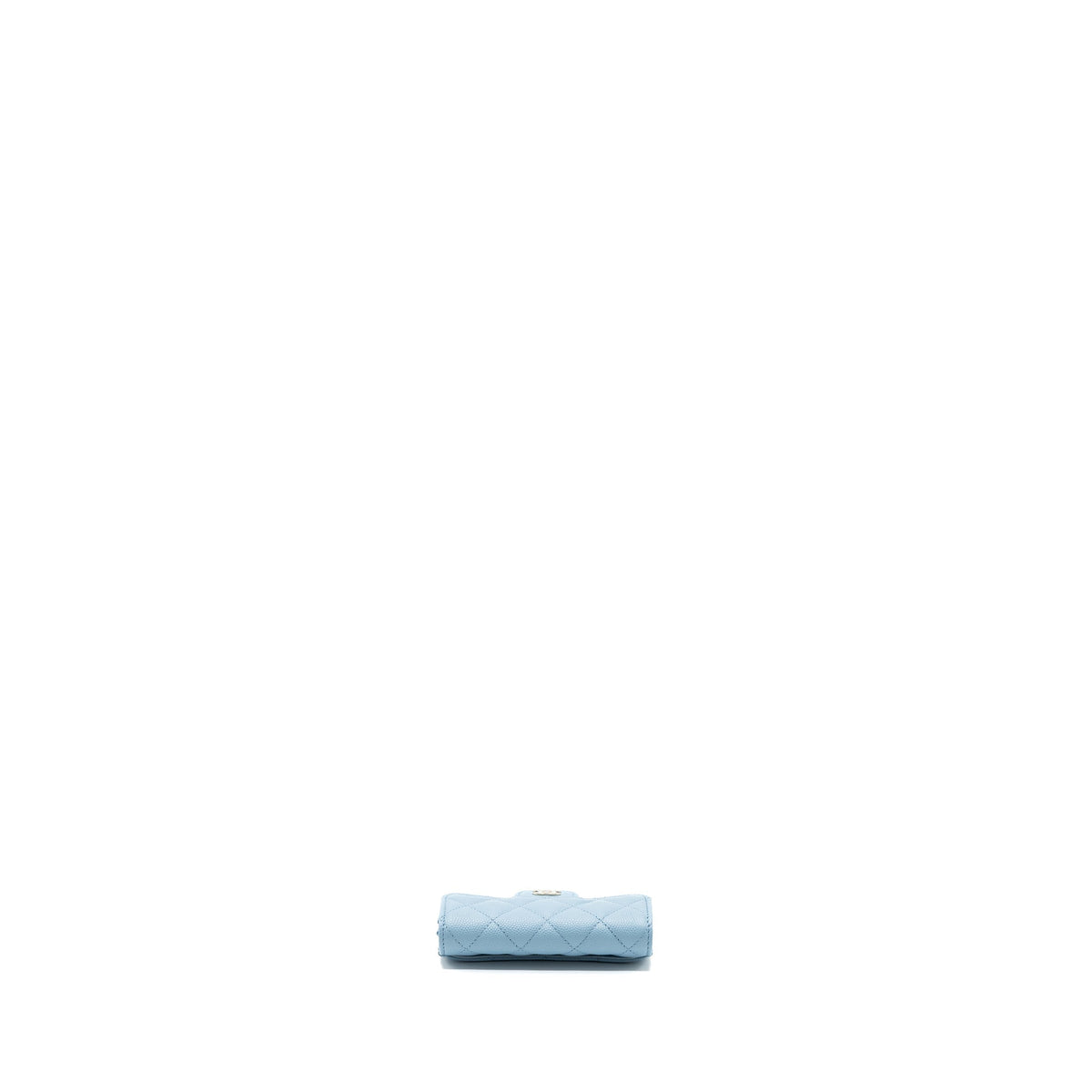 CHANEL CLASSIC FLAP CARD HOLDER CAVIAR BLUE LGHW