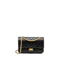 CHANEL SMALL 2.55 REISSUE DOUBLE FLAP BAG AGED CALFSKIN BLACK GHW (MICROCHIP)