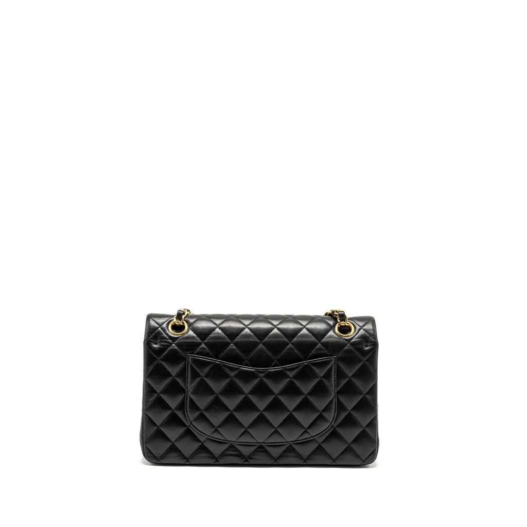 CHANEL  MEDIUM CLASSIC DOUBLE  FLAP BAG LAMBSKIN BLACK GHW
