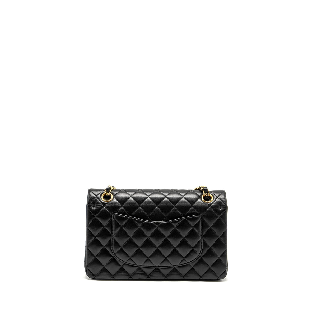 CHANEL  MEDIUM CLASSIC DOUBLE  FLAP BAG LAMBSKIN BLACK GHW