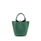 HERMES PICOTIN 18 LOCK BAG CLEMENCE VERT MOYEN GHW