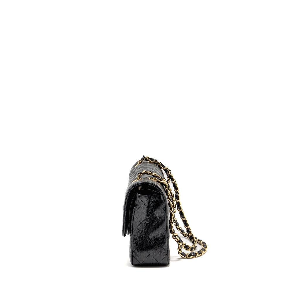 CHANEL MEDIUM CLASSIC DOUBLE FLAP BAG CAVIAR BLACK LGHW
