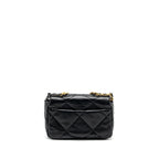 CHANEL SMALL 19 BAG LAMBSKIN BLACK MULTICOLOUR HARDWARE (MICROCHIP)