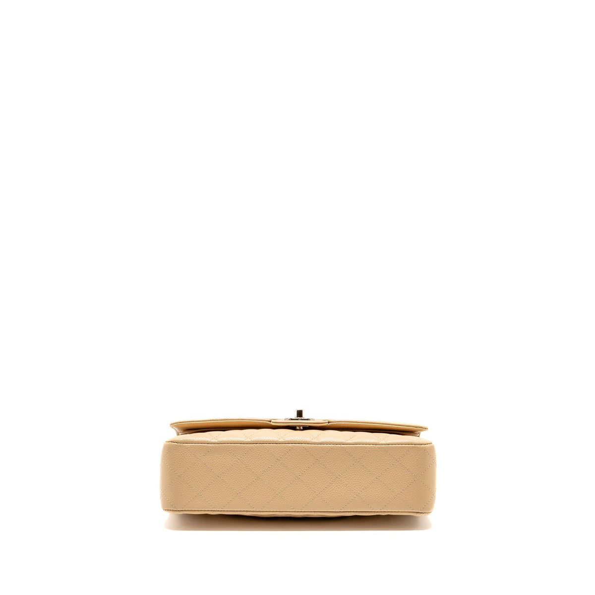 CHANEL MEDIUM CLASSIC DOUBLE FLAP BAG CAVIAR BEIGE SHW