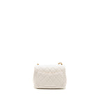 CHANEL PEARL CRUSH MINI SQUARE LAMBSKIN WHITE GHW (MICROCHIP)