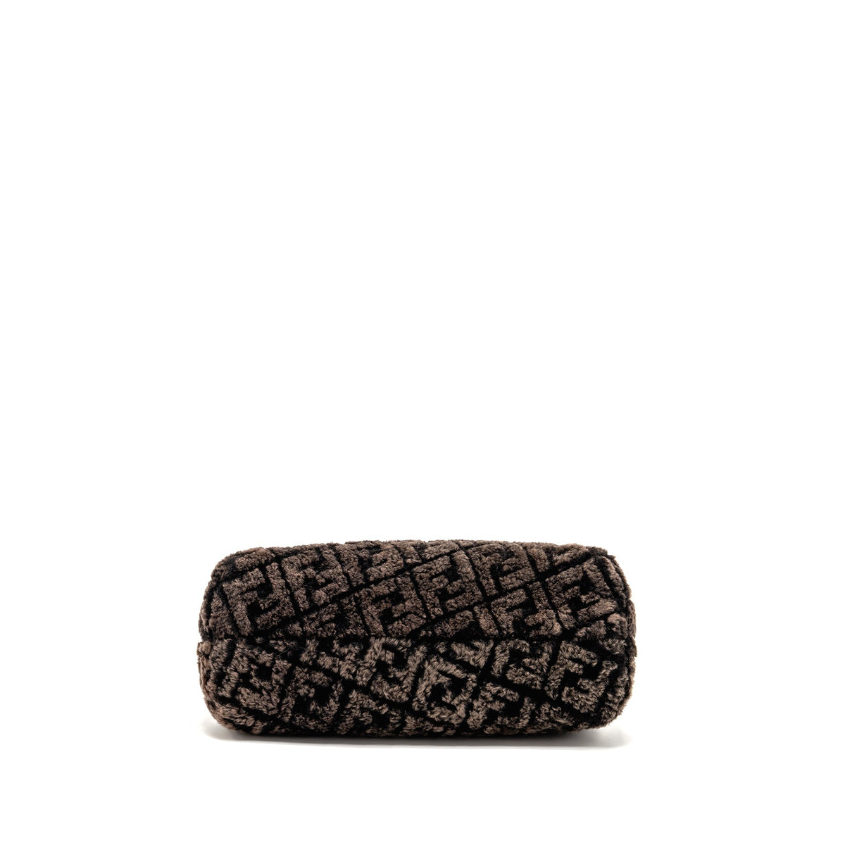 FENDI MEDIUM FENDI FIRST CLUTCH BAG SHEARLING BROWN GHW