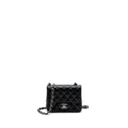 CHANEL CLASSIC MINI SQUARE FLAP BAG CAVIAR BLACK SHW