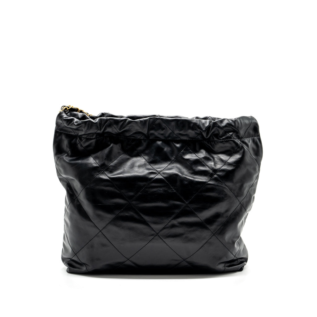 CHANEL MEDIUM 22 BAG CALFSKIN BLACK GHW (MICROCHIP)