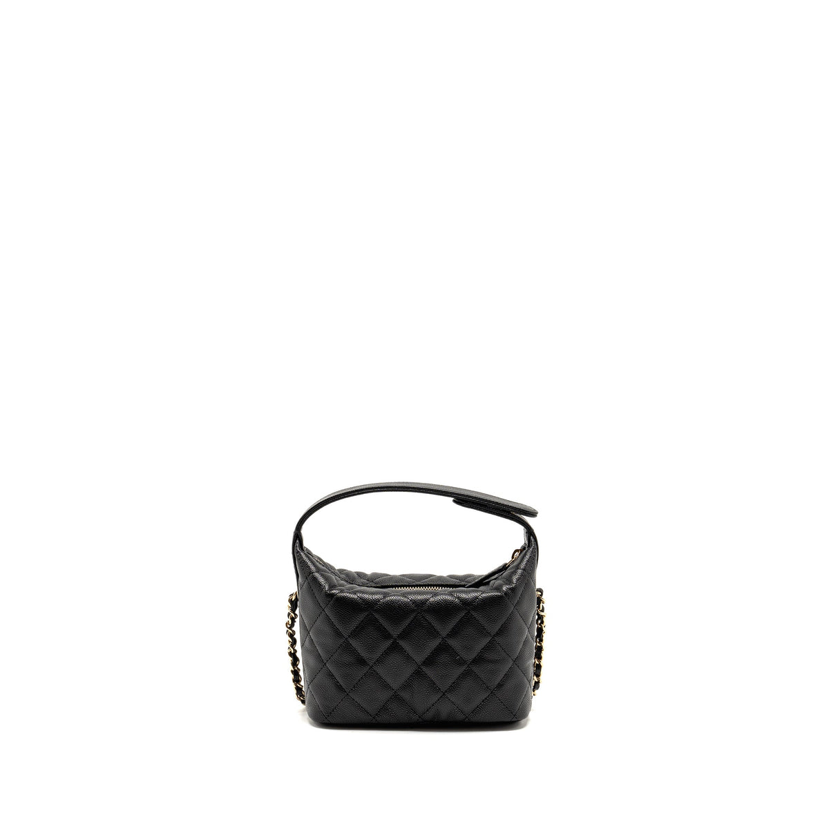 CHANEL QUILTED HOBO BAG CAVIAR BLACK GHW (MICROCHIP)