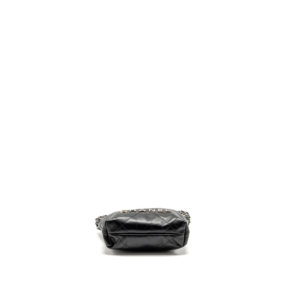 CHANEL MINI 22 BAG SHINY CALFSKIN BLACK SHW (MICROCHIP)