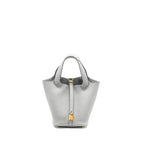 HERMES PICOTIN 18 LOCK BAG CLEMENCE BLEU PALE GHW