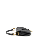 DIOR SADDLE BAG WITH STRAP GRAINED CALFSKIN BLACK GHW