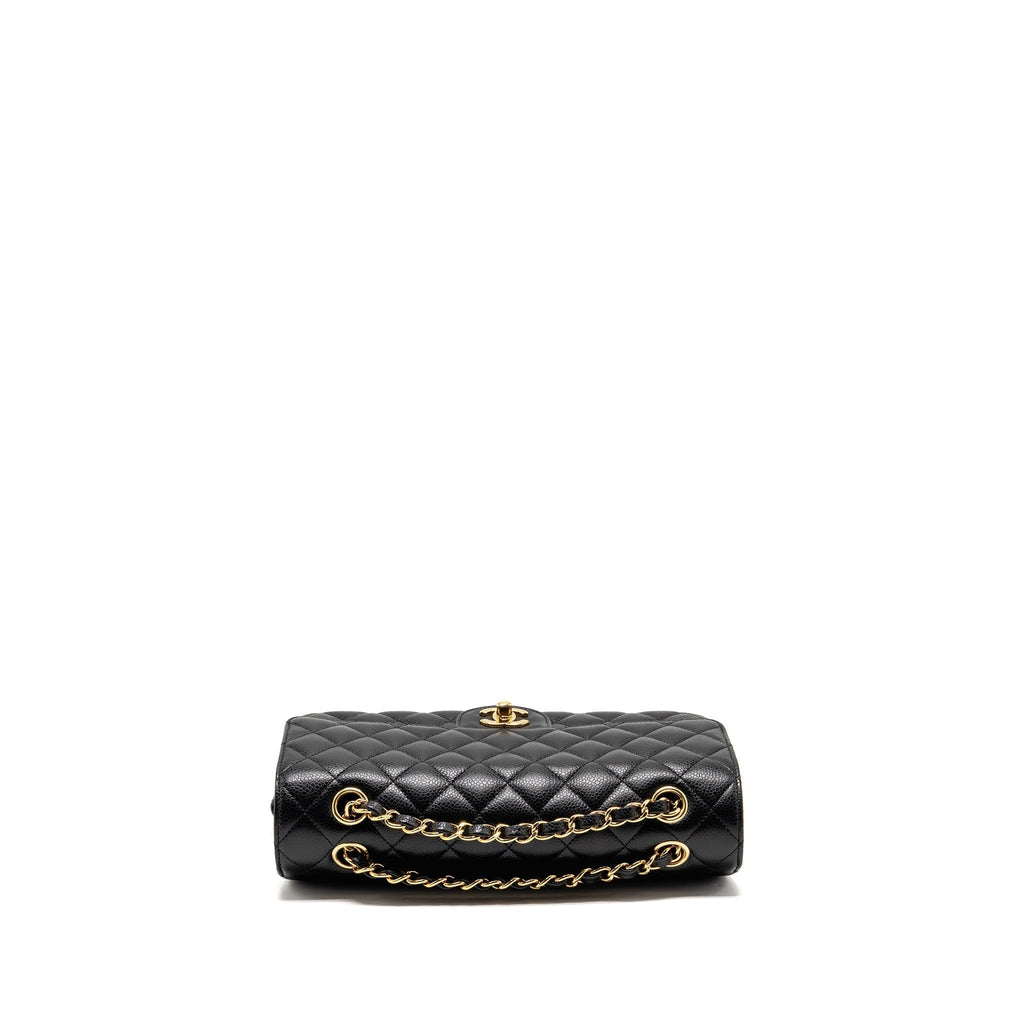 CHANEL MEDIUM CLASSIC DOUBLE FLAP BAG CAVIAR BLACK LGHW